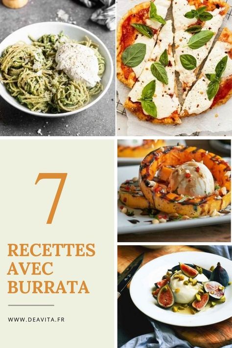 Après les desserts individuels mercredi dernier, aujourd’hui, c’est le retour du menu de la semaine avec 7 recettes avec burrata simples et ultra délicieuses pour vous faire plaisir ! #burrata #recipeoftheday #recipes #yummy Recipes Yummy, Healthy Food, Tacos, Pizza, Healthy Recipes, Ethnic Recipes, Pizzas