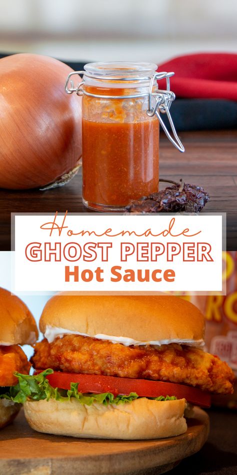 For our hottest hot sauce, we chose the Ghost Pepper—a superhot variety that ranks between 855,000 and 1,041,427 SHU. Being one of the hottest peppers out there, this sauce is not for the faint of heart! We kept this hot sauce savory with the addition of some chopped yellow onion. Ghost Pepper Recipes Ideas, Ghost Pepper Sauce Recipe, Ghost Pepper Recipes, Ghost Pepper Hot Sauce Recipe, Ghost Pepper Salsa, Ghost Pepper Sauce, Habanero Recipes, Ghost Pepper Hot Sauce, Future Restaurant