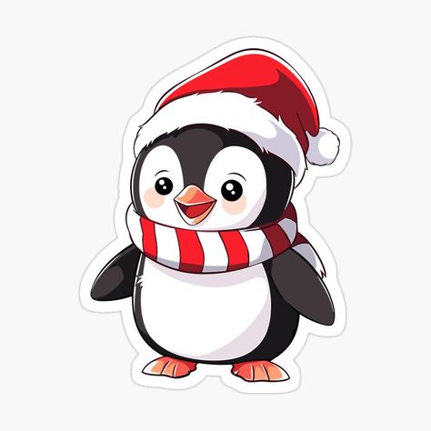 Get my art printed on awesome products. Support me at Redbubble #RBandME: https://www.redbubble.com/i/sticker/cute-christmas-penguin-in-santa-hat-by-Niktarka/153939554.EJUG5?asc=u Penguin Drawing Christmas, Cute Christmas Stickers Printable, Christmas Stickers Printable, Santa Stickers, Penguin Sticker, Penguin Hat, Penguin Drawing, Penguin Birthday, Montessori Toddler Activities