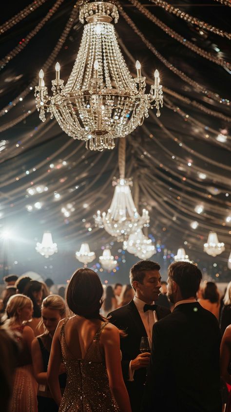 Elegant Evening Gala: A sophisticated crowd mingles under glittering chandeliers at a posh evening gala filled with elegance. #elegant #evening #gala #chandeliers #sophisticated #aiart #aiphoto #stockcake ⬇️ Download and 📝 Prompt 👉 https://ayr.app/l/DSnr Gala Theme Wedding, Fancy Events Aesthetic, Gala Night Aesthetic, Gala Ball Aesthetic, Royal Gala Aesthetic, Chandelier Party, Fancy Ball Aesthetic, Soiree Chic, Met Gala Aesthetic Party