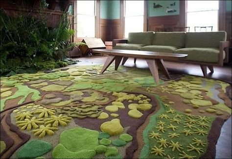 Unusual Floor Rugs and Carpets Adding Innovative Designs to Modern Interior Decorating Indoor Landscaping, Carpet Stores, Forest Floor, Interior Garden, Carpet Design, Mua Sắm, Carpet Runner, On The Floor, Cool Rugs