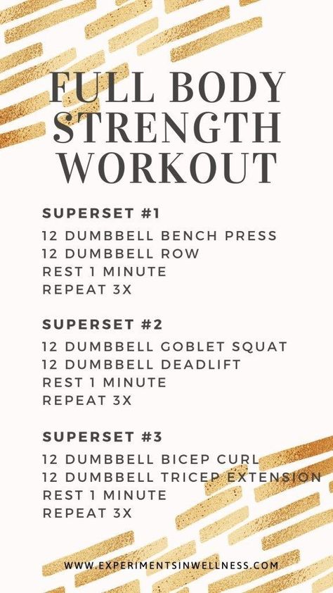 Easy Circuit Workout, Full Body Dumbbell Circuit Workout, 20 Minute Full Body Strength Workout, Full Body Superset Workout Weights, Hiit Strength Training Workouts, Full Body Strength Workout At Home, Strength Circuit Workouts, Full Body Workout At Home Dumbbells, Full Body Superset Workout