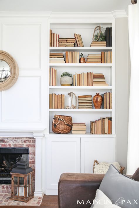 Home Style Saturdays | New Projects and a Design Consult Update Studio Library, Styling Bookshelves, Bookshelf Ideas, Bookshelf Inspiration, White Molding, White Bookshelves, Decorating Bookshelves, Bookcase Styling, Bookcase Decor