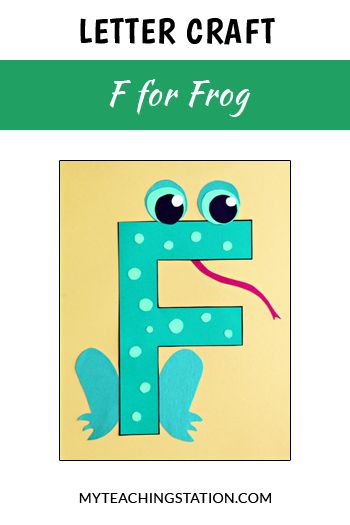 Letter of the week craft activity: Letter F is for Frog. Simple and easy letter craft for children in #preschool or #kindergarten. Letter F Crafts, F Is For Frog, Letter F Craft, Letter D Crafts, Frog Craft, Preschool Letter Crafts, Teach The Alphabet, Alphabet Crafts Preschool, Abc Crafts