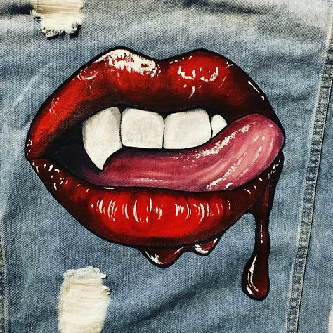 Paintings On Jackets, Diy Denim Jacket Ideas Upcycled Clothing, Hand Painted Jacket Denim, Denim Jacket Art Ideas, Diy Painted Denim Jacket, Denim Jacket Art Paint, Custom Denim Jacket Paint, Jacket Painting Ideas, Hand Painted Denim Jacket Art