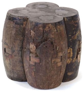 Axel Reclaimed Wood Solid Chunky End Table Stool traditional-side-tables-and-accent-tables Wood Stool, Table Stool, Wooden Stools, Rustic Elegance, Wood Sculpture, Vintage Industrial, Side Tables, Rug Decor, Rustic Wood