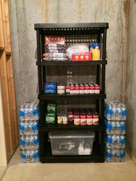 Tornado Preparedness Kit, Prepped Pantry, Emergency Food Kit, Grid Board, Tornado Shelter, Gear Room, Emergency Preparedness Food, Emergency Food Storage, Emergency Food Supply