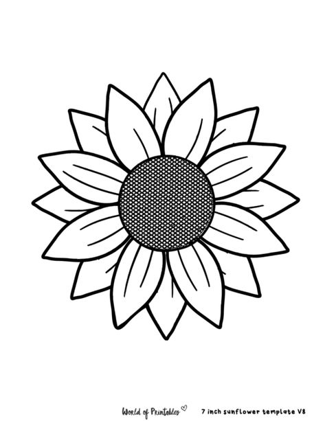 40 Best Sunflower Templates - World of Printables Sunflower Facts, Poppy Template, Sunflower Coloring, Flower Templates Printable Free, Stencils Printables Templates, Sunflower Template, Sunflower Stencil, World Of Printables, Sunflower Printable