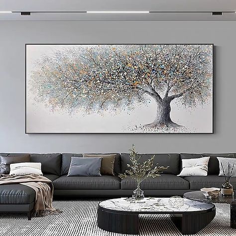 Large Artwork Living Room, Zen Wall Art, Modern Pictures, Abstract Tree, Large Canvas Wall Art, Garden Wall Art, Botanical Painting, Handmade Oil, Home Pictures