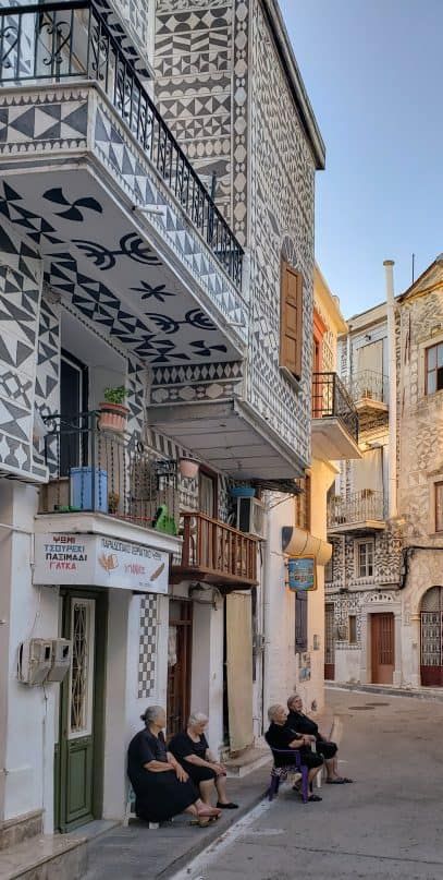 5 Reasons: Why You Need To Visit Chios - Definitely Greece Trips Pyrgi Chios, Grecia Core, Ancient Greek Culture, Chios Greece Aesthetic, Ikaria Greece, Zeus Greek, Greek Cafe, Chios Greece, Greece Streets