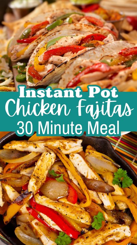 Discover the ultimate Instant Pot Chicken Fajitas recipe that's quick, flavorful, and perfect for busy nights. Juicy chicken, colorful bell peppers, and savory spices come together effortlessly in this mouthwatering dish Chicken And Rice Fajitas, Insta Pot Mexican Chicken Recipes, Chicken And Peppers Instant Pot, Ninja Foodi Chicken Fajitas, Chicken Fajita Recipe Instant Pot, Instapot Chicken Fajita, Chicken Fajita Instant Pot, Instapot Fajitas, Instant Pot Chicken Breast Recipes Easy