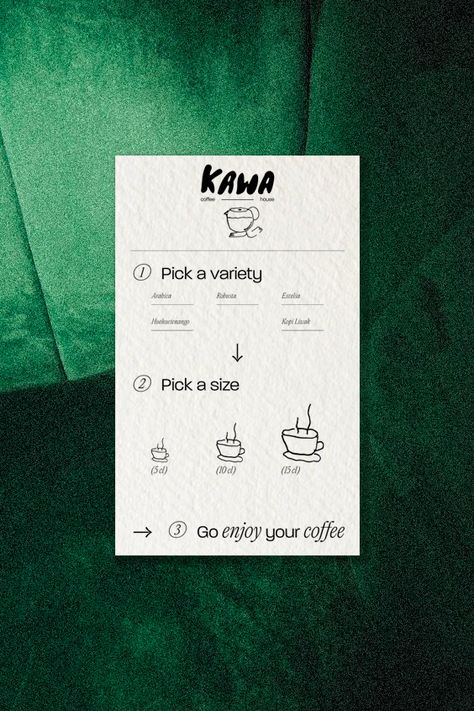 Creation of Kawa's menu and loyalty card. Each designs combine typographic games and illustrations, the markers of the visual identity specially designed for this Coffee House 🤘 Loyalty Card Coffee, Coffee Menu Design, Cafe Cards, Coffee Shop Menu, Menu Layout, Logo Coffee, Ice Scream, Design Tech, Bakery Branding