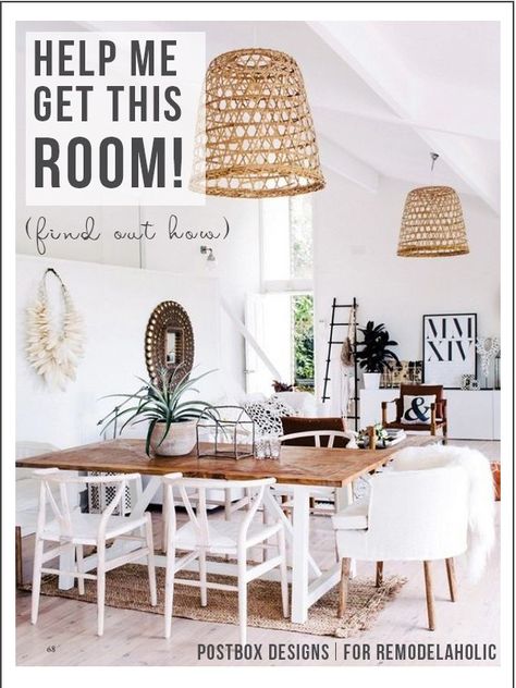 How to Create a Boho Chic Style In Your Home Boho Chic Dining Room, Cozy Neutral Living Room, Bohemian Dining Room, Dream Dining Room, Eclectic Interior Design, Budget Ideas, White Dining Room, Coastal Living Rooms, Boho Room Decor