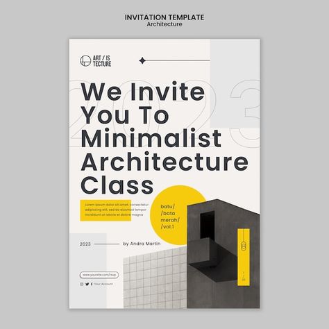 Free PSD flat design architecture templa... | Free Psd #Freepik #freepsd #city-poster #architecture-poster #flat-poster #architecture-flyer Architecture Flyer, Architectural Posters, Architecture Template, Poster Architecture, Poster Flat, Flyer And Poster Design, Architecture Poster, City Poster, Flyer Poster