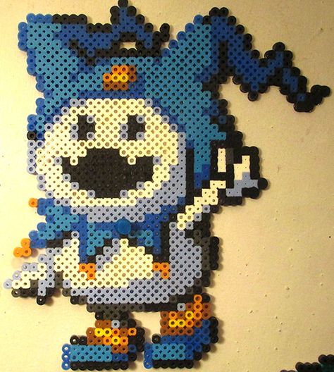 Jack Frost Persona, Video Game Perler, Geeky Cross Stitch Patterns, Geeky Cross Stitch, Perler Creations, Pearl Beads Pattern, Perler Art, Perler Bead Templates, Perler Crafts