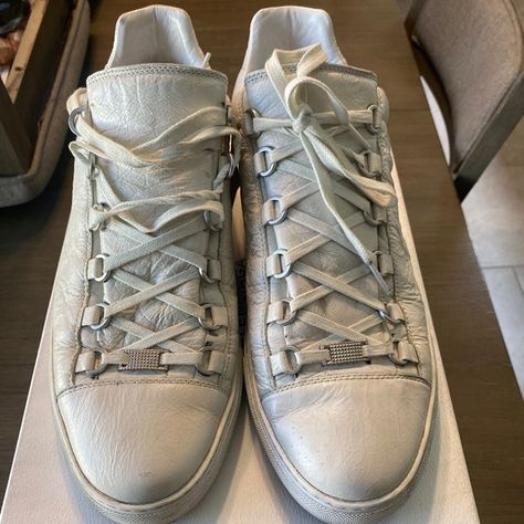 Mens Balenciaga Arena Low Top Sneakers Balenciaga Arena, Low Top Sneakers, Low Top, Combat Boots, Top Sneakers, Balenciaga, Original Box, Handbags, Plus Fashion