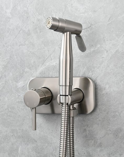 Tecmolog Toilet Concealed Hot and Cold Bidet Spray Set, Brass Hand Held Warm Water Sprayer Shattaf, Brushed Nickel #Toilet #Bidet #Bathroom https://www.sanitarya.com/products/ws024f9 Toilet Bowl Stain, Toilet Seat Lid Covers, Bathroom Bidet, Toilet Tank Cover, Bidet Attachment, Toilet Roll Craft, Toilet Bidet, Bidet Bathroom, Toilet Paper Tube