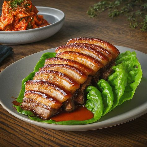 Korean Pork Belly Recipe - Instacart Korean Pork Belly Recipes, Korean Pork Belly, Korean Pork, Pork Belly Recipes, White Meat, Fun Family, Pork Belly, Family Gatherings, Kimchi