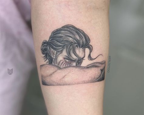 Eren Fallen Angel Tattoo, Lucifer Fallen Angel Art Tattoo, Anime Tattoos Design, Eren Fallen Angel, Fallen Angel Tattoo Designs, The Fallen Angel Tattoo, Eren Jaeger Tattoo, Cr7 Tattoo, Titan Tattoo