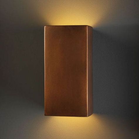 Ambiance Antique Copper Large Rectangle Outdoor Wall Sconce Copper Outdoor Lighting, Adirondack Furniture, Outdoor Remodel, Light Bathroom, Justice Design, Bathroom Wall Sconces, Outdoor Sconces, Solar Lights Garden, Outdoor Solar Lights