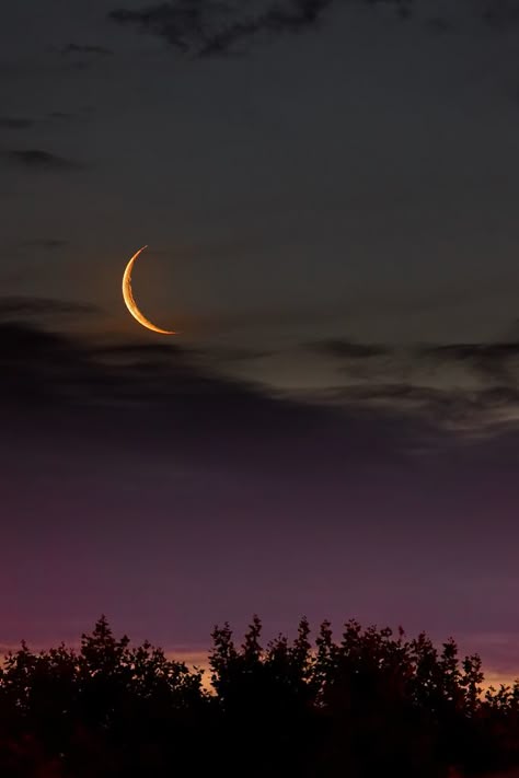 A young 2 days old moon seen after sunset. If the moon looks inverted it's because the shot was taken in the South Hemisphere. Cer Nocturn, Shoot The Moon, Moon Pictures, Fly Me To The Moon, Good Night Moon, Moon Light, Sun Moon Stars, Beautiful Moon, Moon Magic