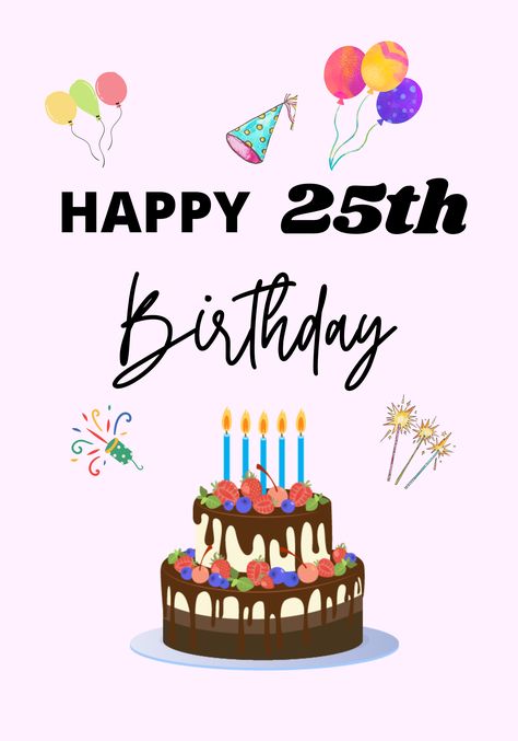 Happy 25th Birthday! 🎉🎂🎈

Today is the day to celebrate YOU!  Let's take a moment to reflect on all that you have accomplished in your 25 years of life. You have grown, learned, and achieved so much already, and there's still so much more to come!

As you blow out the candles on your cake, I hope you feel surrounded by love and positivity. Here's to many more years of success, growth, and happiness!

#HappyBirthday #25YearsYoung #CelebrationTime Happy 21st Birthday Wishes, 21st Birthday Wishes, Diy Birthday Cake, Happy 25th Birthday, Special Birthday Cards, Happy Birthday Friend, Happy 40th Birthday, Happy Birthday Pictures, Bday Cards