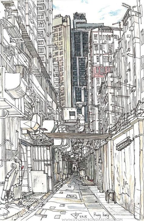 City lineart sketch doodle street background concept art Cyberpunk Drawing, Buildings Artwork, Asia City, Hong Kong Art, Perspective Drawing Architecture, City Sketch, Urban Sketch, Watercolor Architecture, Architecture Sketchbook