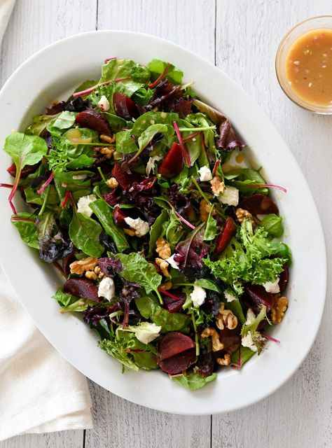 20 Classic French Recipes To Master - Once Upon a Chef Beet Salad Dressing, Beet Salad With Goat Cheese, Grated Carrot Salad, Salad With Goat Cheese, Once Upon A Chef, Roasted Beet Salad, Dijon Vinaigrette, Classic French Dishes, Honey Dijon