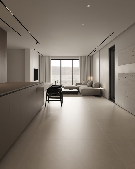 Minimalist Home Inspiration, Living Room With Large Windows, Room With Large Windows, Condominium Interior Design, Condominium Interior, Minimalist Living Room Apartment, Minimalist Living Room Design, Contemporary Living Room Design, Condo Living Room