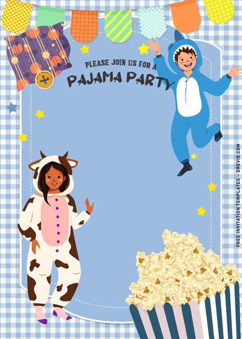 Pyjama Party Invitation, Pajama Party Kids, Slumber Party Birthday, Sleepover Invitations, Pyjamas Party, Pajamas Party, Pijama Party, Cute Birthday Ideas, Free Printable Birthday Invitations