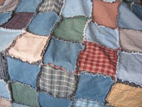 Home Joys: Ragged Denim Quilt Denim Quilts Old Jeans Diy, Crafty Gift Ideas, Jean Quilts, Denim Rag Quilt, Serving The Lord, Denim Quilt Patterns, Denim Blanket, Flannel Rag Quilts, Rag Quilt Tutorial