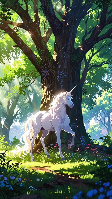 Majestic white unicorn #fantacy #anime Dragon And Unicorn, Majestic Unicorn, Mystical Animals, Last Unicorn, Unicorn Wallpaper, White Unicorn, Unicorn Art, Animal Crackers, Ponies