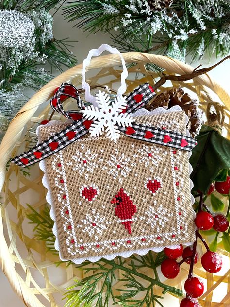 Thank You - Inspire Uplift Cross Stitch Cardinal Ornament, Christmas Cross Stitch Ornaments Free, Christmas Sampler Cross Stitch, Quilted Christmas Tree Ornaments, Cross Stitch Ornament Finishing, Christmas Cross Stitch Patterns Free Ornaments, Counted Cross Stitch Christmas Ornaments, Cross Stitch Ornaments Patterns Free, Cross Stitch Christmas Ornaments Free