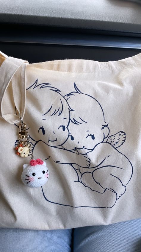 Miffy Tote Bag, Tote Bag Charms, Mango Bingsu, Sonny Angel Aesthetic, Angel Hello Kitty, Aesthetic Hello Kitty, Sony Angels, Sony Angel, Sonny Angels