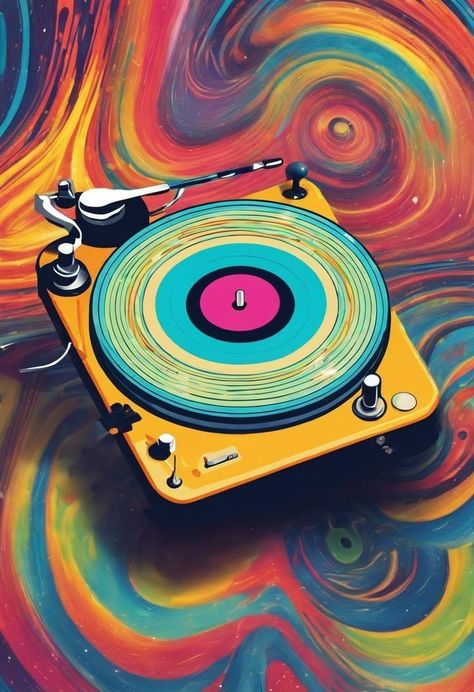 Colorful Music Aesthetic, Record Wallpaper, Mobile Advertising Design, Dna Music, Records Aesthetic, Retro Stereo, Music Doodle, Music Notes Art, Musica Disco