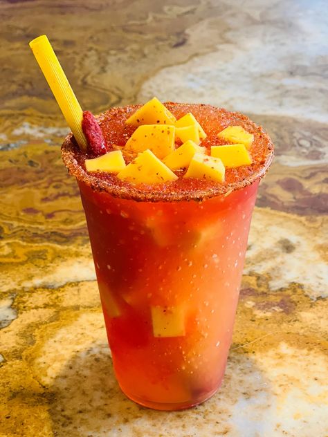 Mexican Rusa Drink Recipe Rusa Drink, Mexican Alcoholic Drinks, Mexican Drink Recipes, Mexican Cocktail, Chamoy Sauce, Tamarind Candy, Mexican Cocktails, Mexican Drinks, Grapefruit Soda