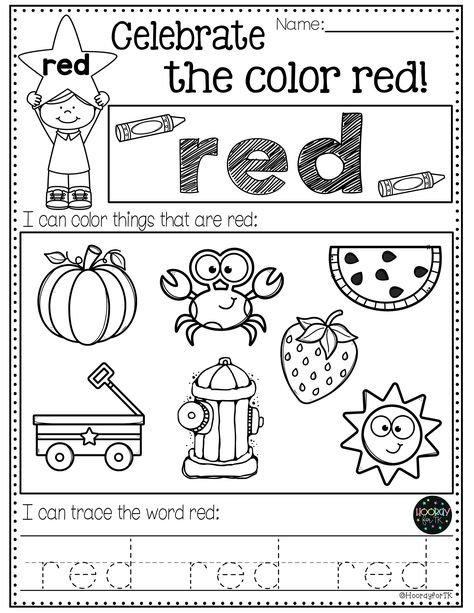 Color Week Kindergarten, Color Worksheets For Preschool Free, Identifying Colors Worksheet, August Worksheets For Preschool, Learning Colors Worksheets For Preschool, Pre K Review Worksheets, Brown Color Worksheet, Color Red Worksheets For Preschool Free, Color Practice Worksheet