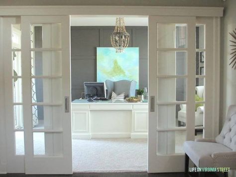 Sliding French Doors Interior, French Door Interior, Sliding Door Room Dividers, White Internal Doors, Sliding French Doors, Doors Modern, Sliding Door Design, Room Divider Doors, Door Interior