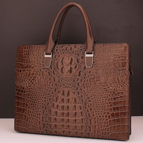 Brucegao men's classic crocodile leather bag Business Leather Bags With Crocodile Pattern, Luxury Men's Crocodile Pattern Wallet, Luxury Alligator Leather Wallet With Crocodile Pattern, Designer Alligator Leather Shoulder Bag, Luxury, High-end Leather Bag With Crocodile Pattern, Crocodile Leather, Beautiful Lines, Leather Shoes, Latest Fashion