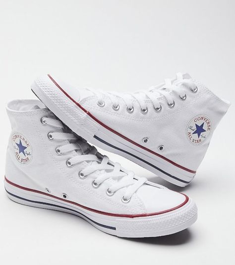 White Sneakers Converse, Shoe Wishlist Converse, Converse White Background, Plain White Converse, Shoes Converse White, White Converse Aesthetic, Converse White High Tops, Converse Shoes Aesthetic, Converse Shoes White