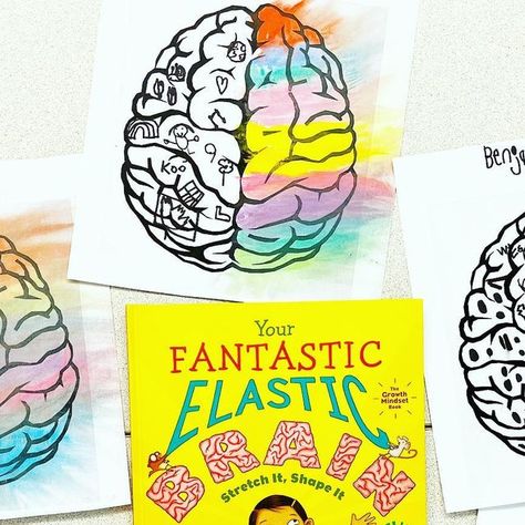 Laurie McIntosh | Kindergarten Teacher on Instagram: "Brain stem. Prefrontal cortex. Amygdala. Right brain. Left brain. Lid flips. Neurons.   Who knew we would have SO much FUN learning about the brain?!  After a student posed the question “how do our brains work?” we knew we would have to take a closer look at our #fantasticelasticbrain with JoAnn Deak and Sarah Ackerley’s books from @sourcebookskids   We wrote down alllll the cool things our left brain helps us with and created some art on the right to represent our creative side.  ‘Your Fantastic Elastic Brain’ and ‘Good Night to Your Fantastic Elastic Brain’ were the perfect reads to help us learn more and S T R E T C H our brains 🧠 ❤️  #kindergarten #kindergartenteacher #kindergartenactivities #earlylearning #learningthroughart #educ Upstairs Downstairs Brain, Brain Elementary, Your Fantastic Elastic Brain Activities, Whole Brain Teaching First Grade, Brain Stem Function, Growth Mindset Brain, Growth Mindset Book, Good Night To You, Brain Craft