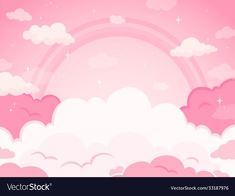 Pink Cloud Background, Land Background, Sky Vector, Vintage Floral Backgrounds, Cute Pink Background, Watercolor Flower Background, Kawaii Background, Cartoon Clouds, Pastel Sky