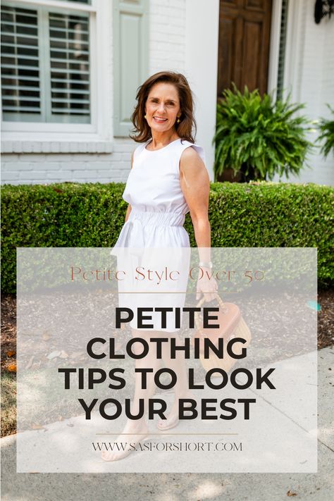 Are you tired of not finding the perfect clothing for your petite frame? Say goodbye to those days with my petite sizing tips even if you can't buy petite sizing! Learn how to create a classy wardrobe that flatters your body at any age, from stylish outfits for petite fashionistas over 50 to chic everyday looks for those who want to make a statement. Follow Beth for more petite fashion styling tips and suggestions. Petite Fashion Outfits Classy, Petite Summer Fashion, Fashion For Short Women Petite Style, Dearly Bethany Outfits, Petite Outfits Summer, Short Legs Outfit, Summer Outfits Petite, Petite Summer Outfits, Stylish Petite Woman