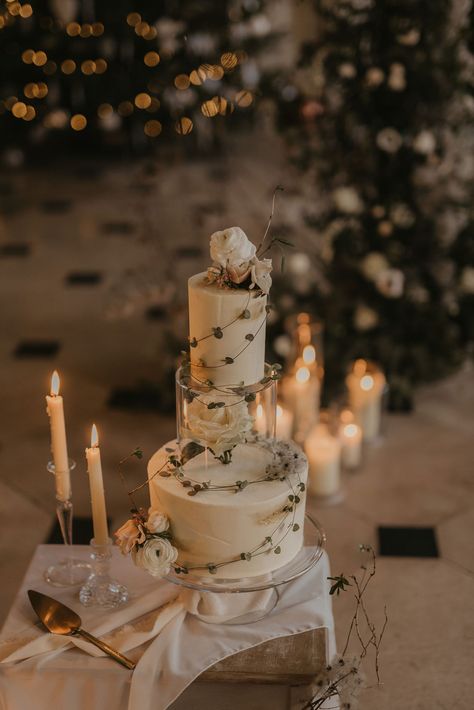 Wedding Cake Earthy, Drink Ideas Wedding, Dark Academia Wedding, Single White Rose, Gosfield Hall, Icing Designs, Christmas Wedding Inspiration, Acrylic Cake Stands, Beautiful Wedding Cake