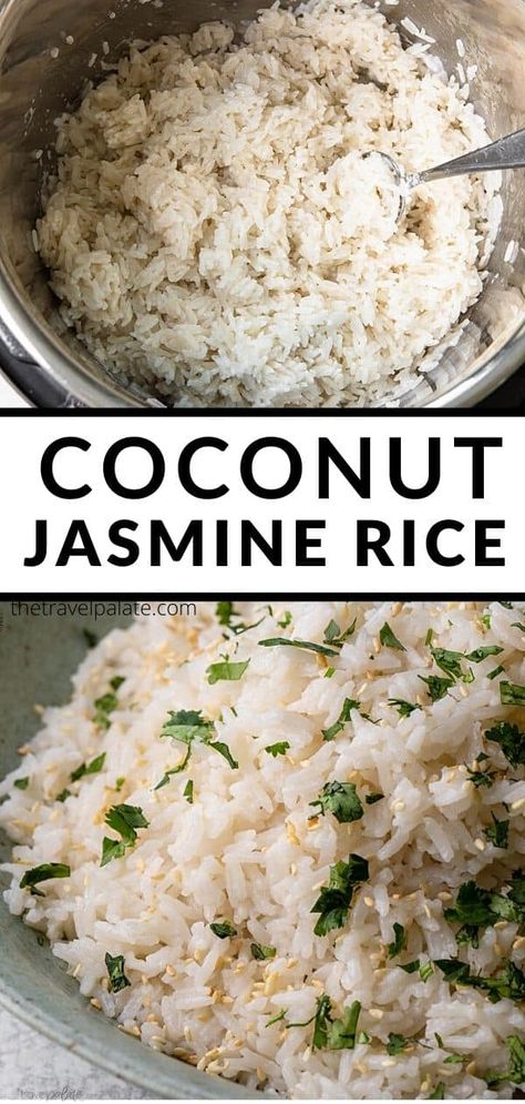 Coconut Jasmine Rice, Jasmine Rice Recipes, Coconut Rice Recipe, Rice Cooker Recipes, Sweet Rice, Rice Side Dishes, Asian Inspired Dishes, Eating Plan, Coconut Rice