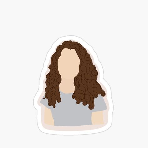 Curly Hair Girl Illustration, Curly Girl Illustration, Curly Hair Stickers, Curly Hair Illustration, Drawing Face Shapes, Hair Stickers, Curly Hair Cartoon, Curly Hair Girl, Curly Hair Drawing