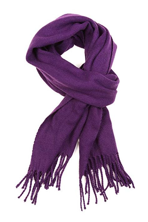 Sakkas 1590 - Booker Cashmere Feel Solid Colored Unisex Winter Scarf With Fringe - Purple - OS London Outfit Ideas, Ladies Shawl, Purple Scarf, Scarf With Fringe, London Outfit, Purple Scarves, Cashmere Color, Fashion Scarves, Women Shawl