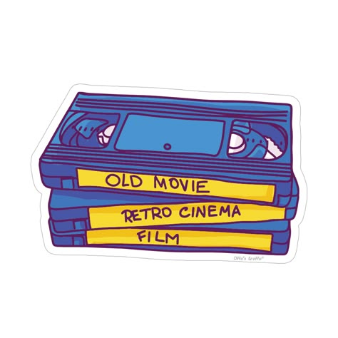 Introducing the Retro Rewind VHS Tape Sticker: 90s Throwback Edition! Get ready to time travel back to the glory days of chunky televisions, mixtapes, and dial-up internet with our delightfully nostalgic sticker.Remember the era when VHS tapes ruled the entertainment world? Now you can relive those glorious moments with our throwback sticker, featuring a vintage VHS tape stack that screams, "I'm so '90s, it hurts!" It's the perfect way to show off your love for all things retro while embracing the digital age.Crafted with the utmost attention to detail, this sticker replicates the iconic look of a VHS tape, complete with worn edges and that unmistakable label. Stick it on your laptop, notebook, or anything that needs a healthy dose of '90s charm. Let everyone know that you're not just a fa 90s Tv Aesthetic, 90s Things, 90s Stickers, Time Bandits, Sour Milk, Film Stickers, 90's Stickers, Retro Stickers, 90s Stuff