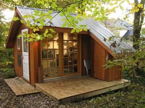 Home Decor Ideas & Design, DIY Projects, Gardening and Landscaping! All the decorating ideas and tips you need to make your home the perfect place! Earthen House, Cute Cabins, Studio Shed, Backyard Studio, Small Sheds, Backyard Office, Tiny Cabins, Tiny Cottage, Backyard Shed