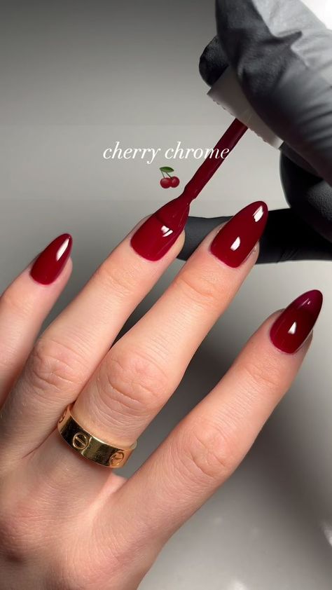 682K views · 10K reactions | cherry chrome nails 🍒 @opinailsuk @opi malaga wine #nails #nailreel #nailinspo #nailtrends #nailswatch #nailpainting #nailasmr #asmr #satisfying #satisfyingvideos #trending #trendingreels #nailcolour #opi #askforopi | Jessica White | galyuskasss · Original audio Cherry Chrome Nails, Opi Malaga Wine, Cherry Chrome, Malaga Wine, Red Chrome Nails, Elegant Touch Nails, Red Gel Nails, Jessica White, Wine Nails